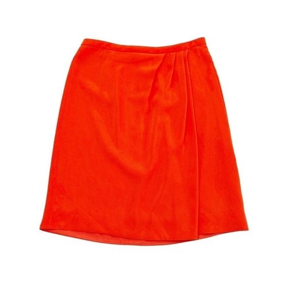 J. Crew Ruched Detail Pencil Skirt Orange Size 8 Mint - Picture 1 of 7